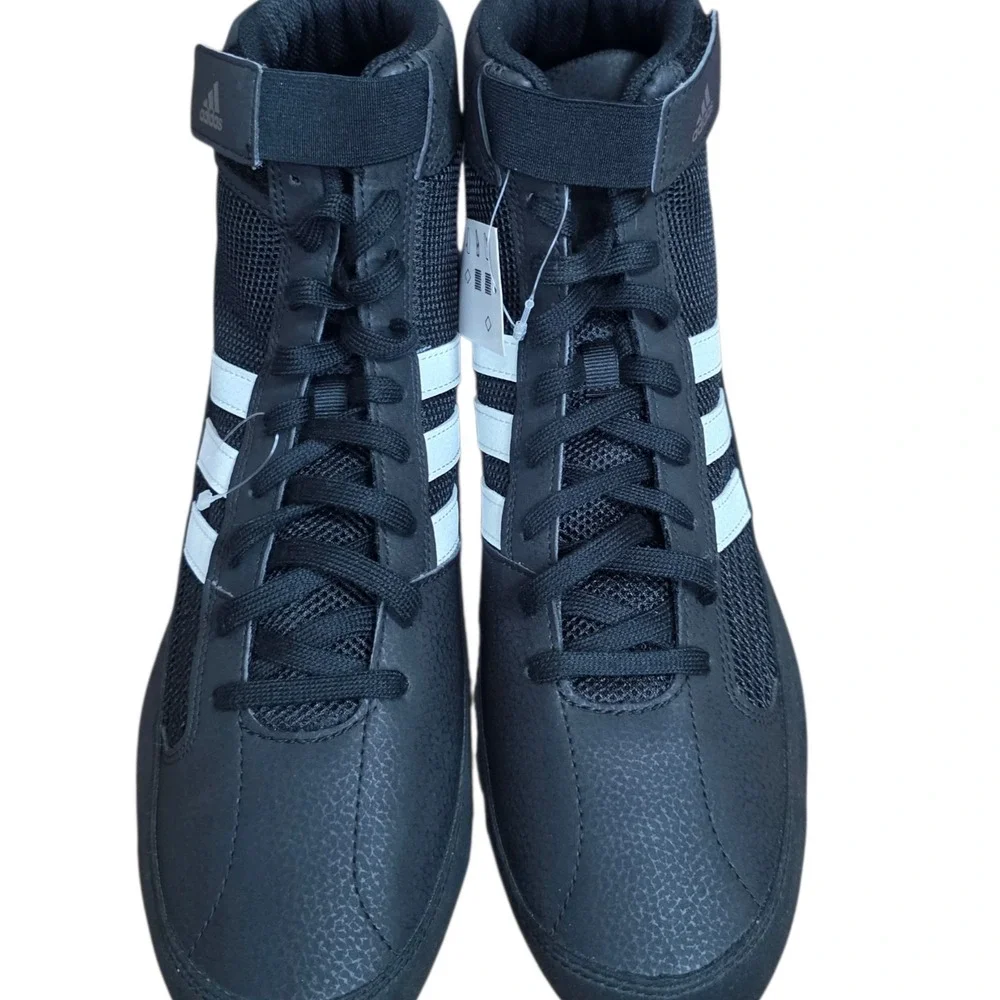 Adidas HVC Wrestling Shoes Men's 14 Black White Mat Grappling Boxing
